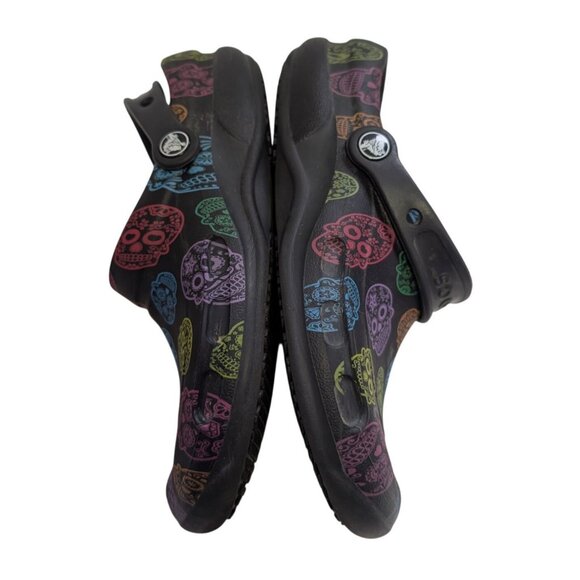 Crocs "Day of the Dead" Clogs Bistro Graphic Sugar Skull M6 W8 Unisex Black - Picture 5 of 7
